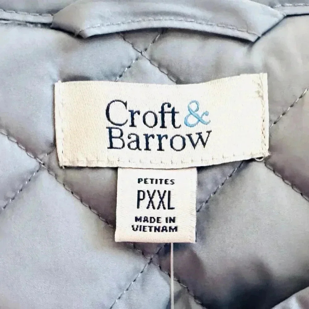 NWT CROFT&BARROW Women Button Down Quilted Blue Jacket Lightweight Size PXXL - Picture 12 of 14